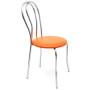Scaun Tulip - cadru cromat - imitatie piele portocaliu - 21895 Scaun Tulip - cadru cromat - imitatie piele portocaliu - 21895