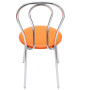 Scaun Tulip - cadru cromat - imitatie piele portocaliu - 21895 Scaun Tulip - cadru cromat - imitatie piele portocaliu - 21895