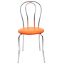 Scaun Tulip - cadru cromat - imitatie piele portocaliu - 21895 Scaun Tulip - cadru cromat - imitatie piele portocaliu - 21895