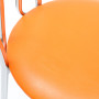Scaun Tulip - cadru cromat - imitatie piele portocaliu - 21895 Scaun Tulip - cadru cromat - imitatie piele portocaliu - 21895