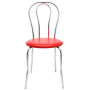 Scaun Tulip - cadru cromat - imitatie piele rosu - 21900 Scaun Tulip - cadru cromat - imitatie piele rosu - 21900