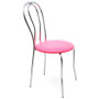 Scaun Tulip - cadru cromat - imitatie piele roz - 21896 Scaun Tulip - cadru cromat - imitatie piele roz - 21896