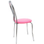 Scaun Tulip - cadru cromat - imitatie piele roz - 21896 Scaun Tulip - cadru cromat - imitatie piele roz - 21896