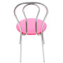 Scaun Tulip - cadru cromat - imitatie piele roz - 21896 Scaun Tulip - cadru cromat - imitatie piele roz - 21896