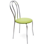 Scaun Tulip - cadru cromat - imitatie piele verde - 21899