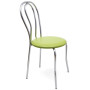 Scaun Tulip - cadru cromat - imitatie piele verde - 21899 Scaun Tulip - cadru cromat - imitatie piele verde - 21899