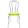 Scaun Tulip - cadru cromat - imitatie piele verde - 21899 Scaun Tulip - cadru cromat - imitatie piele verde - 21899