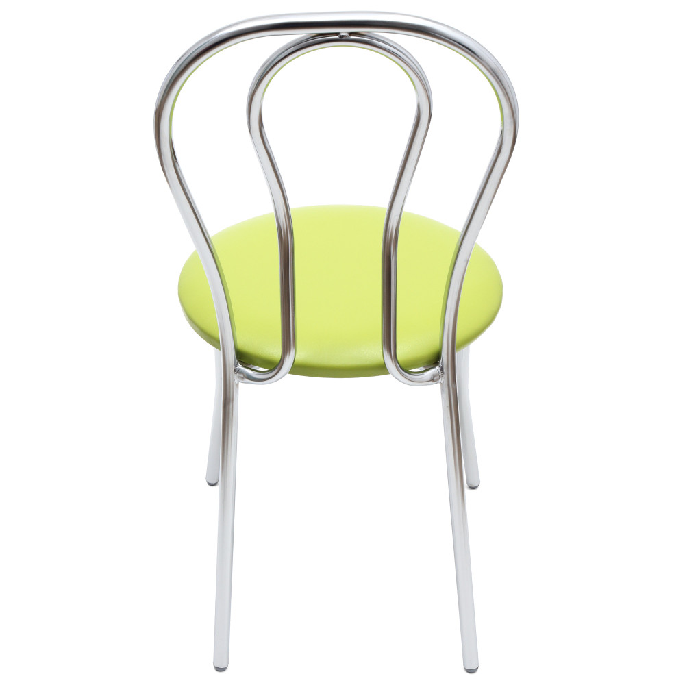 Scaun Tulip - cadru cromat - imitatie piele verde - 21899 Scaun Tulip - cadru cromat - imitatie piele verde - 21899