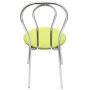 Scaun Tulip - cadru cromat - imitatie piele verde - 21899 Scaun Tulip - cadru cromat - imitatie piele verde - 21899