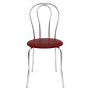 Scaun Tulip - cadru cromat - imitatie piele bordo - 21902 Scaun Tulip - cadru cromat - imitatie piele bordo - 21902
