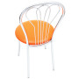 Scaun Vanessa - cadru cromat - imitatie piele portocaliu - 21895 Scaun Vanessa - cadru cromat - imitatie piele portocaliu - 21895