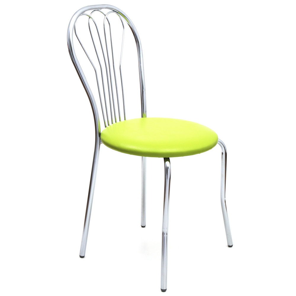 Scaun Vanessa - cadru cromat - imitatie piele verde - 21899 Scaun Vanessa - cadru cromat - imitatie piele verde - 21899
