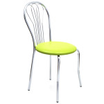 Scaun Vanessa - cadru cromat - imitatie piele verde - 21899