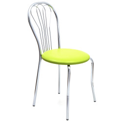Scaun Vanessa - cadru cromat - imitatie piele verde - 21899