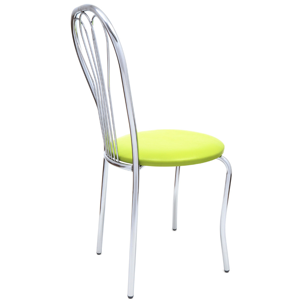 Scaun Vanessa - cadru cromat - imitatie piele verde - 21899 Scaun Vanessa - cadru cromat - imitatie piele verde - 21899