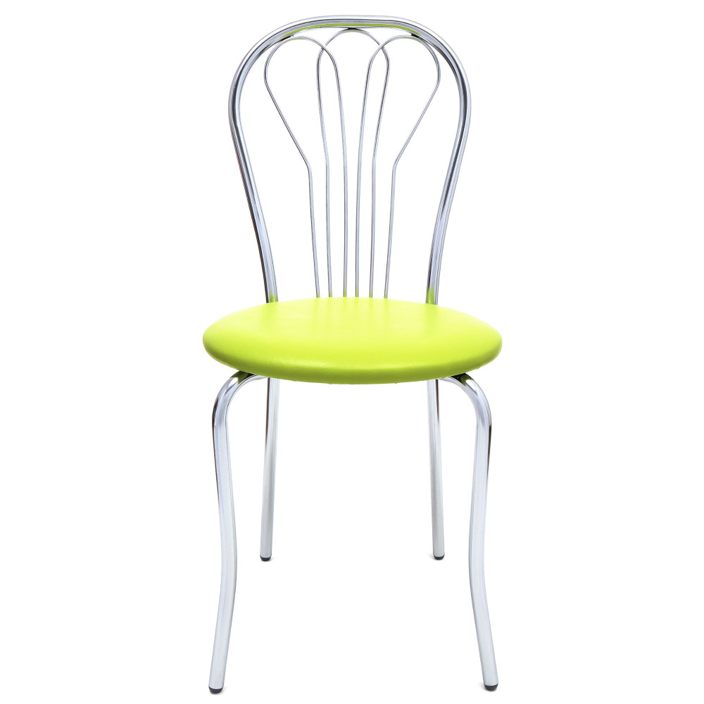 Scaun Vanessa - cadru cromat - imitatie piele verde - 21899 Scaun Vanessa - cadru cromat - imitatie piele verde - 21899