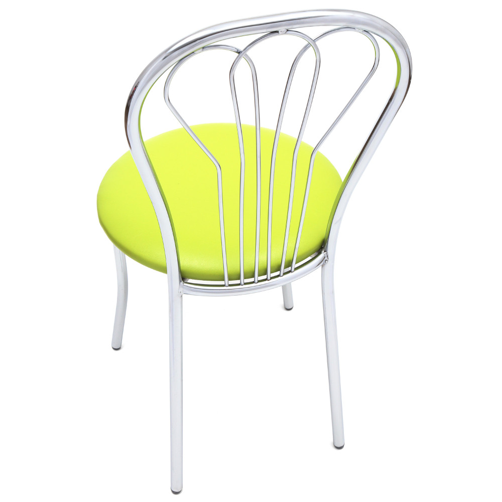 Scaun Vanessa - cadru cromat - imitatie piele verde - 21899 Scaun Vanessa - cadru cromat - imitatie piele verde - 21899