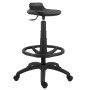 Scaun profesional inalt, fara spatar - WORK T EXTRA - poliuretan negru